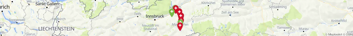 Kartenansicht für Apotheken-Notdienste in der Nähe von Rohrberg (Schwaz, Tirol)